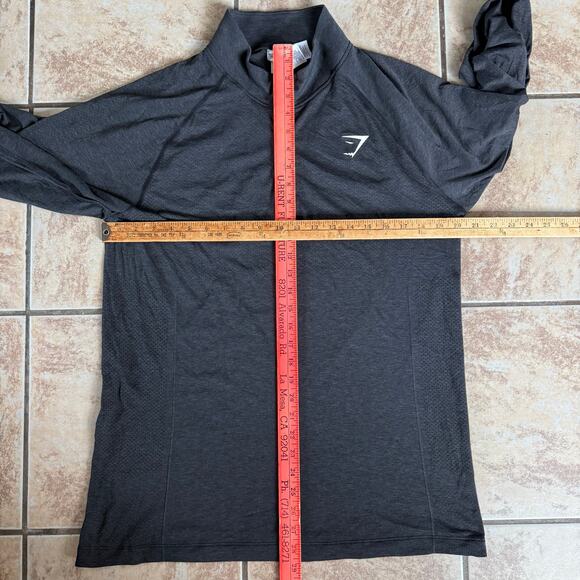 Gymshark Vital Seamless 1/4 Zip Dark Gray Black Men’s Size‎ XLarge Long Sleeve - Picture 6 of 6